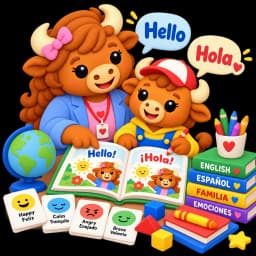 Buffalo family learning in English and Spanish