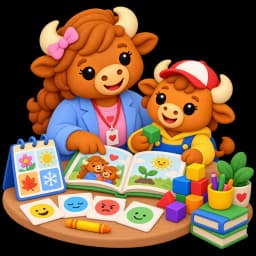 Buffalo parent and child learning together