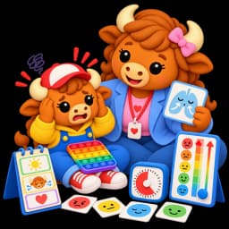 Buffalo parent helping child with emotional regulation using visual tools
