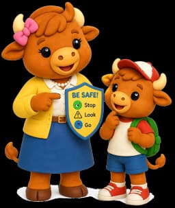 Buffalo teacher and student with a safety shield