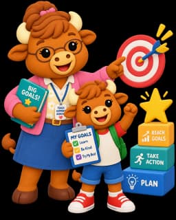 Illustration representing goal setting for elementary students