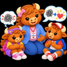 A teacher counselor helping two students who feel left out