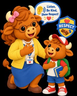 Buffalo character illustrating teaching respect in elementary classrooms
