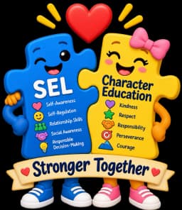 SEL and Character Education puzzle pieces fitting together
