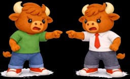 Buffalo characters demonstrating perspective-taking in conflict scenarios